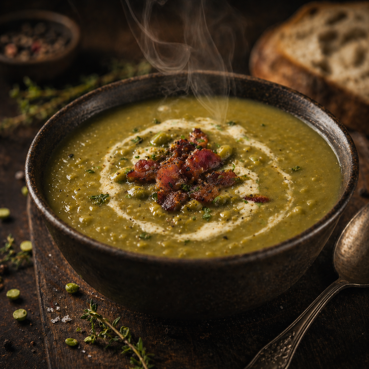 Erbsensuppe mit Speck
